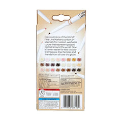 Crayola 24ct Colors of the World Fine Line Washable Markers, Skin Tone Art Tools, Elementary School Supplies, Drawing & Coloring Gift, Ages 3+