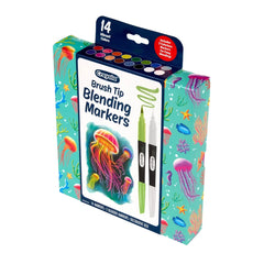 Crayola 14ct Brush Tip Blending Markers, School Supplies, Journaling and Adult Coloring Supplies, Gifts for Teachers and Kids, Ages 4+