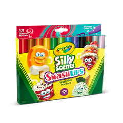 Crayola 12ct Silly Scents Smash Ups Washable Markers, Chisel Tip, Scented Markers, Cute School Supplies, Coloring Gift, Ages 3+