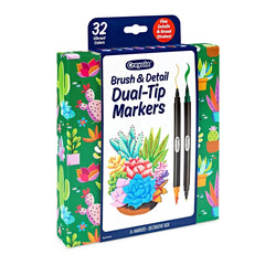 Crayola 16pk 32ct Brush and Detail Dual Tip Markers, School Supplies, Adult Coloring Supplies, Gifts for Teachers and Kids, Ages 4+