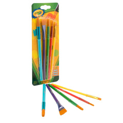 Crayola 5ct Paint Brush Variety Pack: Kids' Art Brushes for All Paint Types, Multicolor, Angle & Flat Styles
