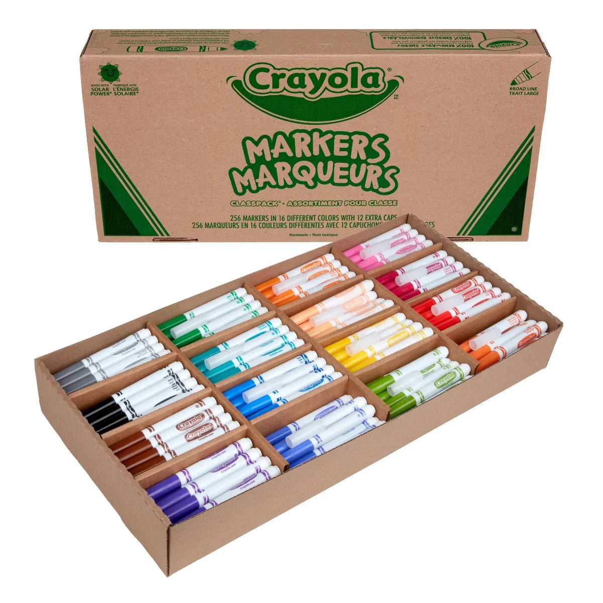 Crayola Broad Line Markers Bulk 256ct, Art Classroom Must Haves for Teachers, Kids School Supplies, Coloring Markers, 16 Colors, Gifts for Teachers