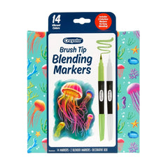Crayola 14ct Brush Tip Blending Markers, School Supplies, Journaling and Adult Coloring Supplies, Gifts for Teachers and Kids, Ages 4+