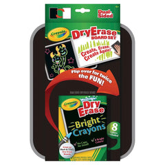 Crayola Dual Sided Dry Erase Board Set with Dry Erase Crayons 8ct: Kids Whiteboard & Presentation Board Accessories